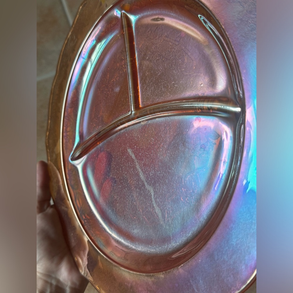 Vintage Federal Glass Iridescent Divided Plate✨ - Picture 6 of 12